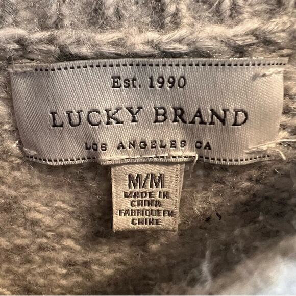 Lucky Brand Floral Gray Pullover Sweater Size M - Picture 4 of 8